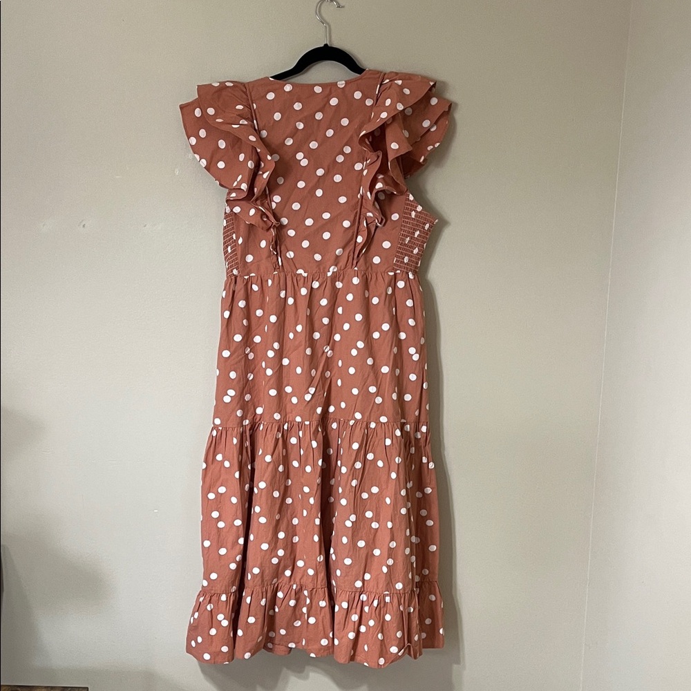 Roller Rabbit Rust Polka Dot Midi Dress - Picture 5 of 5